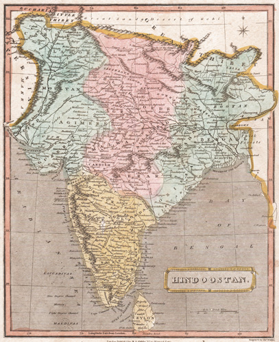 antique map of India